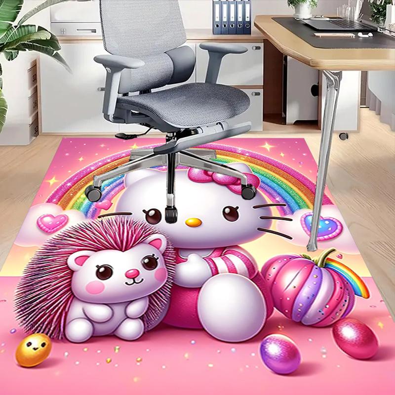 1 Stück Hello Kitty Igel Teppich Büro Teppich Außenmatte Heimdekoration Bereichsteppich Festival Geschenk Bürostuhl Teppich