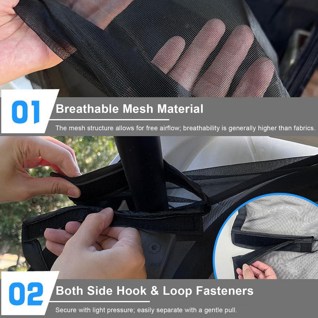Car Tailgate Fly Mesh Magnetic Breathable Tent Truck UV Protection Tailgate Mesh Tent For Travel Road Trip Picnic Tailgating