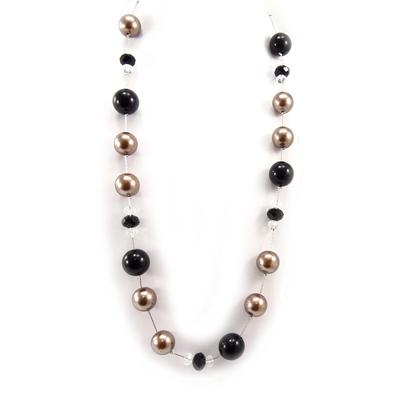 [K3267] - Black Brown 'Scarlett' Necklace