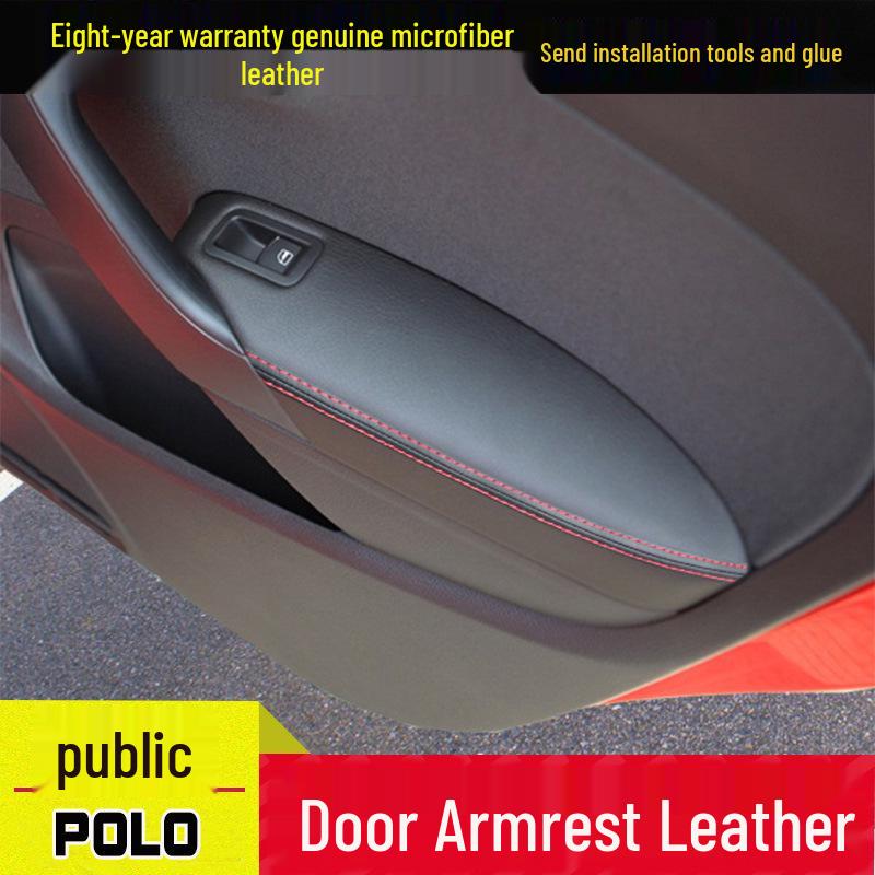 Leather Door Armrest Wrap for 2011-2018 VW Polo and Polo Cross