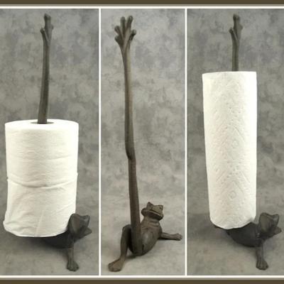 European Cast Iron Crafts Frog Tissue Holder Kitchen Paper Home Furnishings Ornaments Animal Modeling Vintage Products