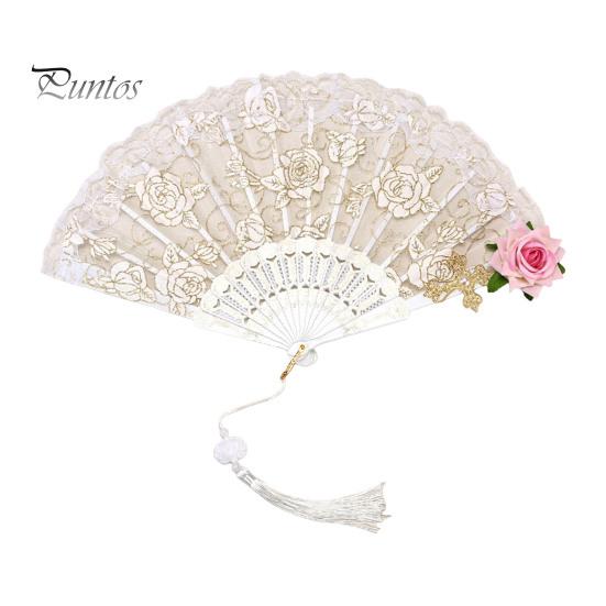 

Ручной вентилятор в стиле ретро, ​​королевский дворцовый стиль, кружевная цветочная вышивка, искусственная роза, легкий домашний декор, реквизит для фотосессии, чаепития розовый