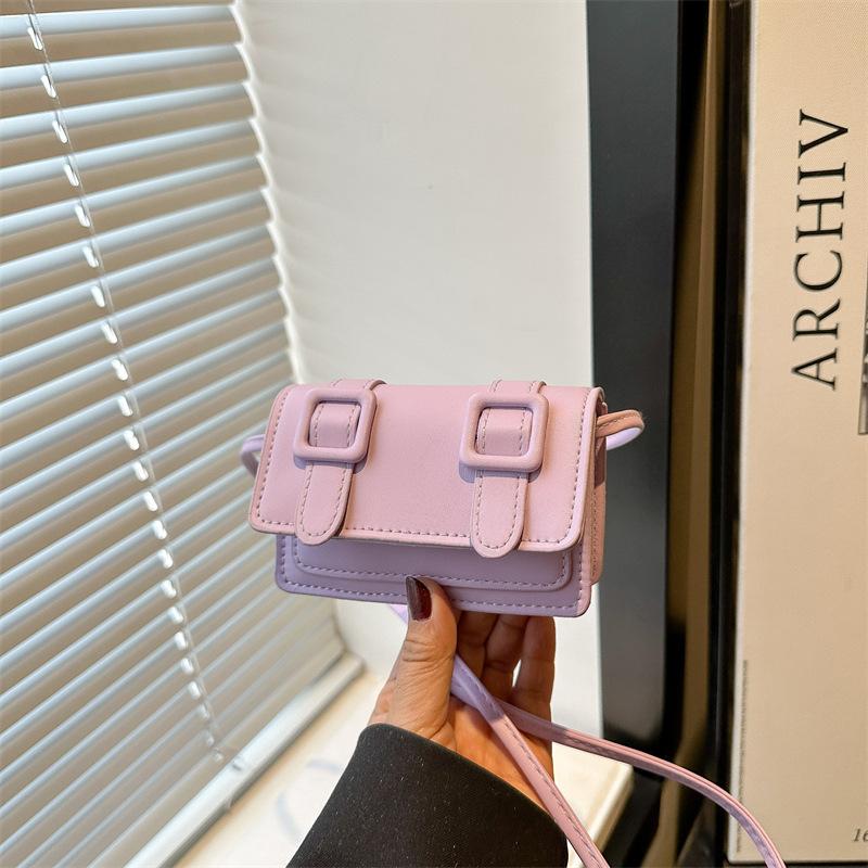 New exquisite mini women's small square bag summer popular versatile small solid color shoulder messenger bag women's bag