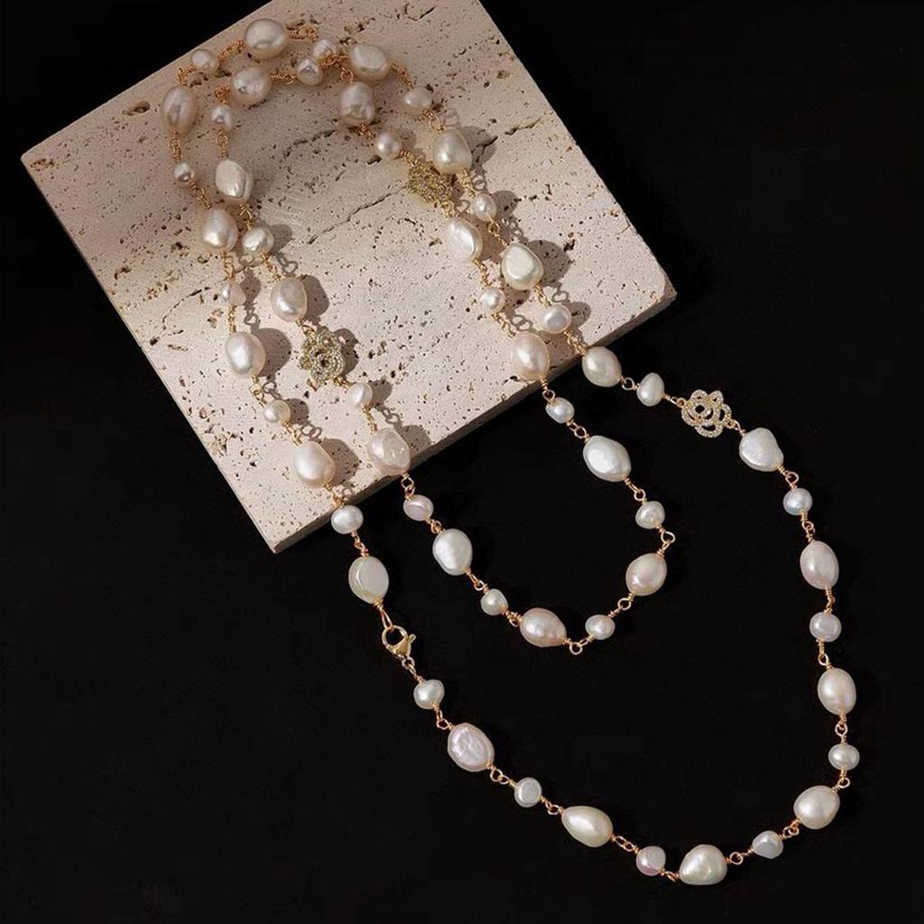 Freshwater Pearl Long Necklace Women's Fashion Light Luxury Temperament Versatile High Sense Autumn and Winter Can Be Stacked Sweater Chain 2026