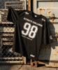 NTBC [Oversize] Síťovaný ragbyový dres s krátkým rukávem (Černá)