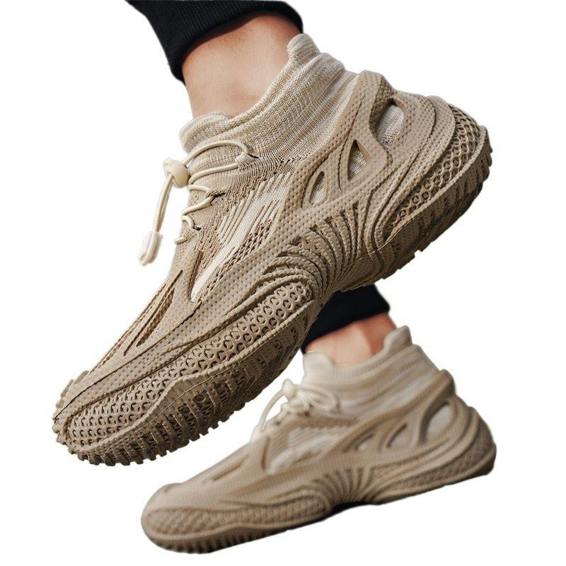 Flying socks shoes summer men's mesh breathable high-end outdoor sports non-slip casual shoes large size men's shoes