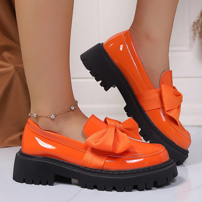 

Женские повседневные лоферы на толстой платформе-клине из кожи, гарантия качества, оптовая скидка 42 оранжевый