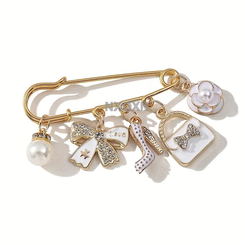 1 Stück Modisch und Elegant Kleiner Duftender Stil Legierung Anstecknadel Exquisite Mantel Brosche Zubehör Anti-Licht Fixiertes Taillenband Anhänger Anhänger