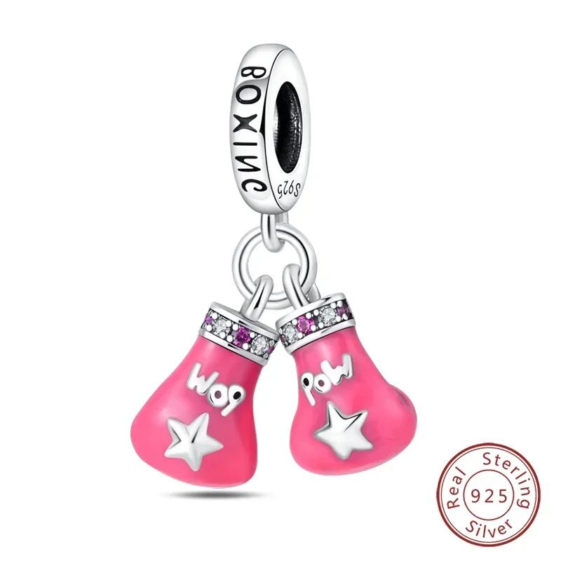 100% Copper Fashion Pink Princess Skirt Bag Lipstick Charms Beads Fit Original Bracelets Diy Jewelry Gifts