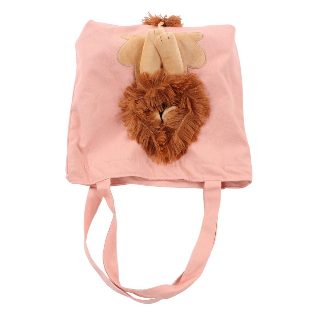 Pet Canvas Bag Cute Lion Shaped Multi Purpose Portable Pet Shoulder Carrying Bag for Under 6lb Cat Type 1