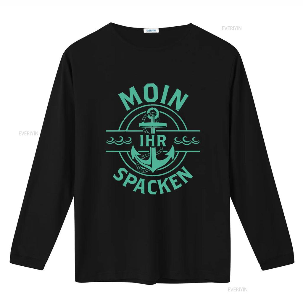 Moin Ihr Spacken Anchor Design T Shirt Fun Funny Sayings Girlie vintage Washed designer clothes fashion Stylish homme Unisex