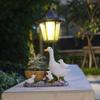 Solar Powered Hexagonal Garden Lamp Animal Resin Sculpture Figurine Light Decorative Lamp for Courtyard Outside Yard Garden