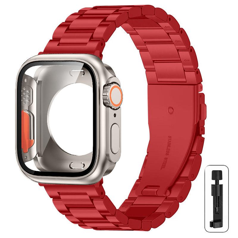 Change to Ultra Case+Band For Apple Watch 40mm 44mm 41mm 45mm Metal Stainless Steel strap for iWatch series Series 98 7 6 SE 5 4