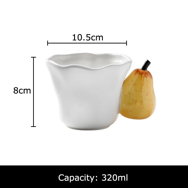 Simulated Fruits Handle Mug Fun Ceramic Cups Dining Table Coffee Mugs Afternoon Tea Teacup Water Cup Fruits Juice Container