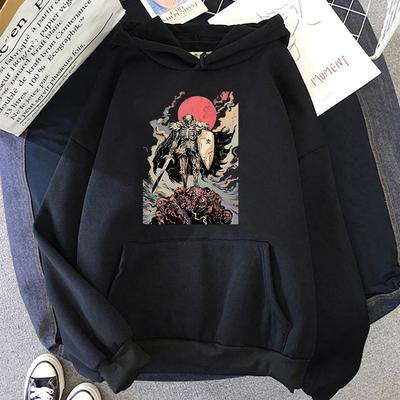 Japanese Hot Anime Berserk Guts Gothic Cartoon Men Hoodies Harajuku Manga Streetwear Long Sleeve Oversized Sweatshirt Korean Fashion