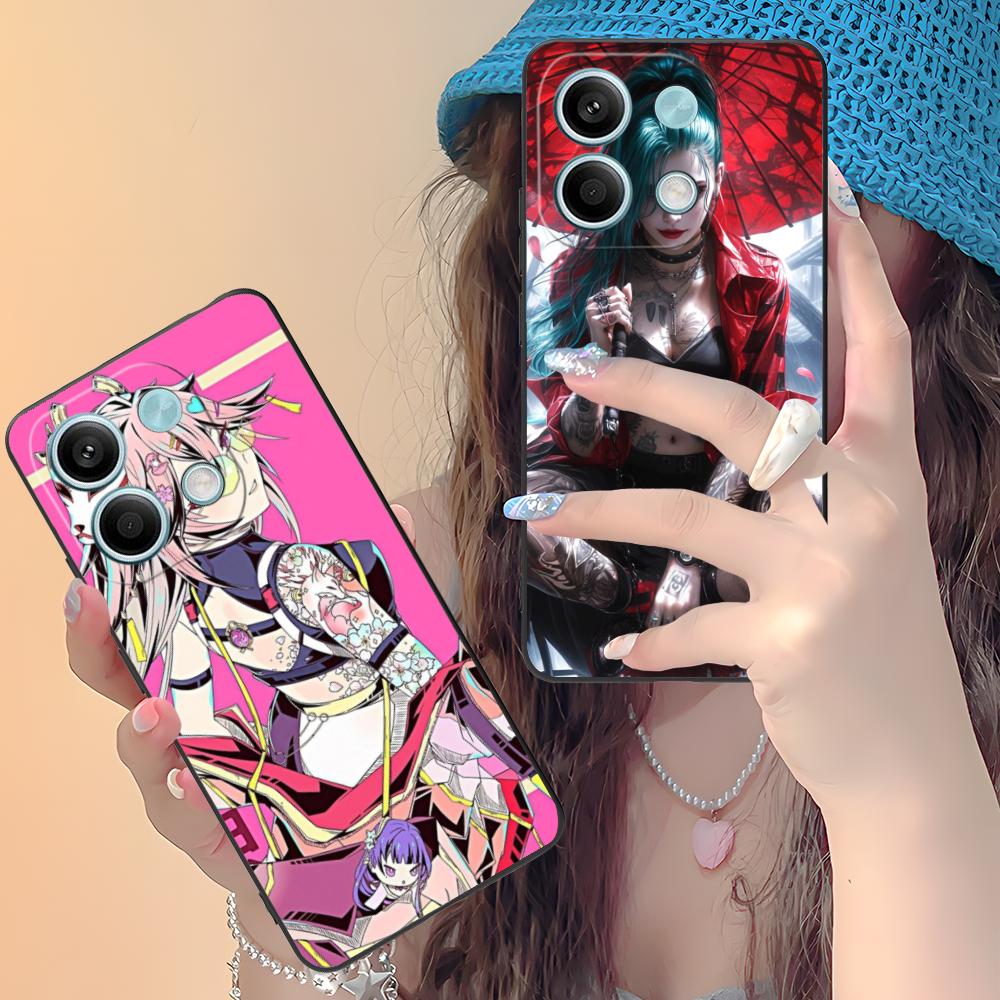 Fashion Tattoo Girl Mobile Phone Case for Xiaomi Redmi 15 14 13 12 A5 3 2 1 C Plus 4G 5G Colorful Printing Cover Pretty Cover