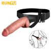 Men Strap On Dildo Panties Wearable Solid Penis Lengthen Sleeve Pants Harness Belt for Man Sex Toys for Woman Gay