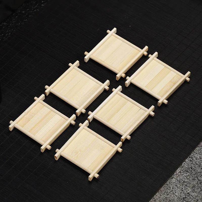 Bamboo Cup Mat Cup Tea Mat Ceremony Accessories Tray Coaster Kitchen Table Decoration Accessories Placemat Cup Holder 2025 New