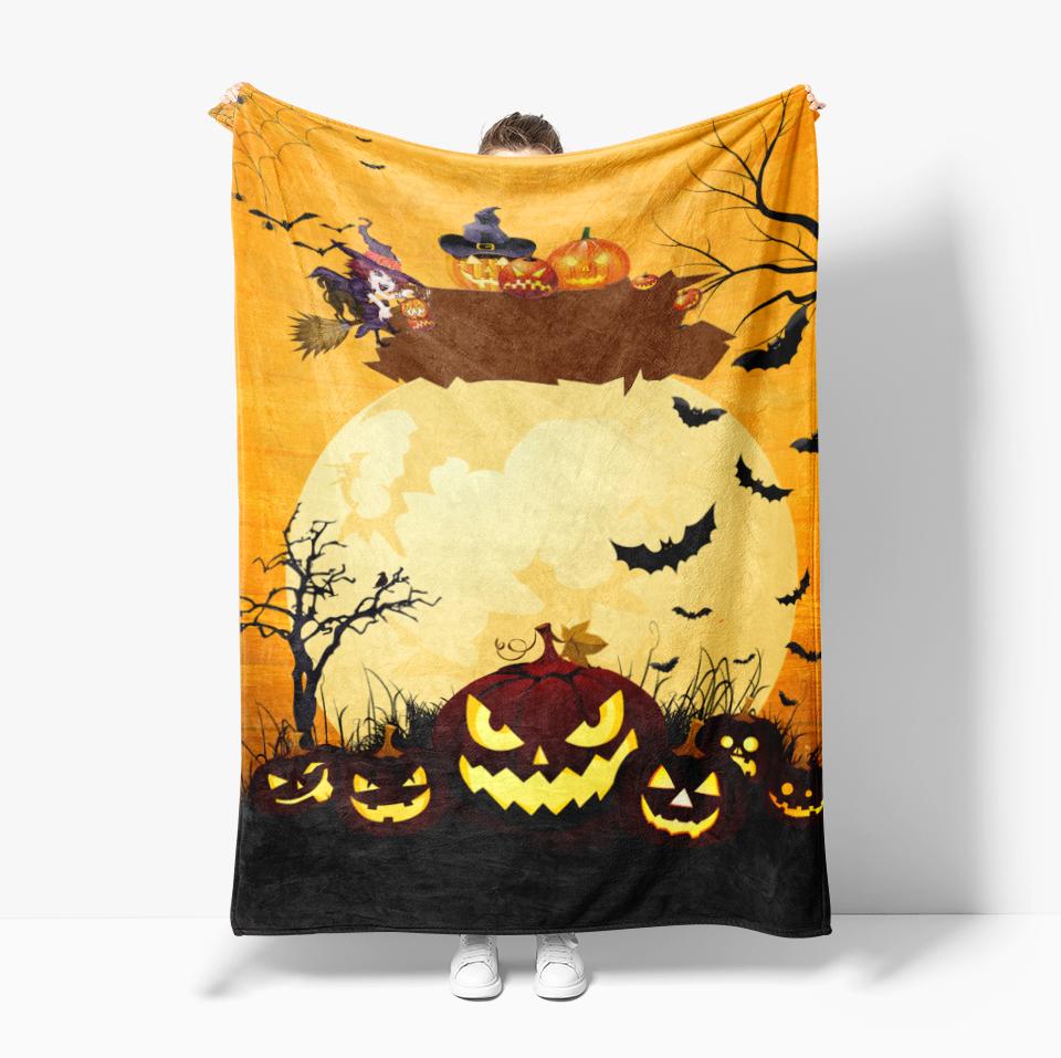 Halloween theme Custom Print soft Thin Blanket Flannel Decoration Suitable for sofas bedrooms airconditioned rooms Gifts