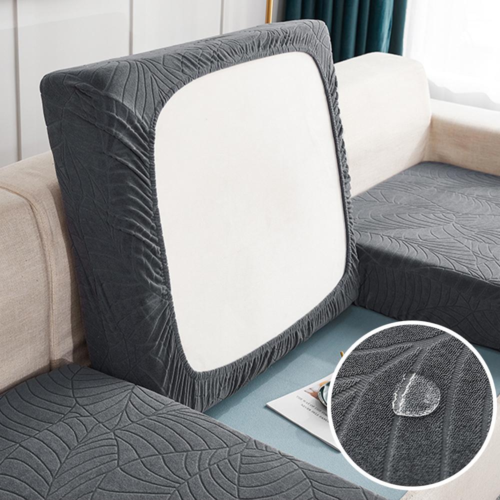 Elastic Jacquard Sofa Covers Waterproof Dust Prevention Seat Cushion Cover Solid Color Slipcover Suitable For Living Room