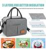 Insulated Solid Color Oxford Cloth Lunch Bag - Portable Bento Bag with Thickened Design and Crossbody Strap for Office Workers