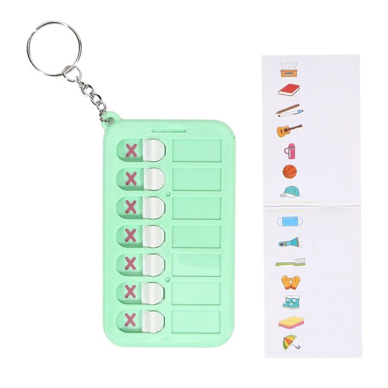 

Portable Daily Plan Board Home Chore Chart Keychain Daily Schedule Keyring Chore Chart Key Chain Planner To Do List Chart Board зелений