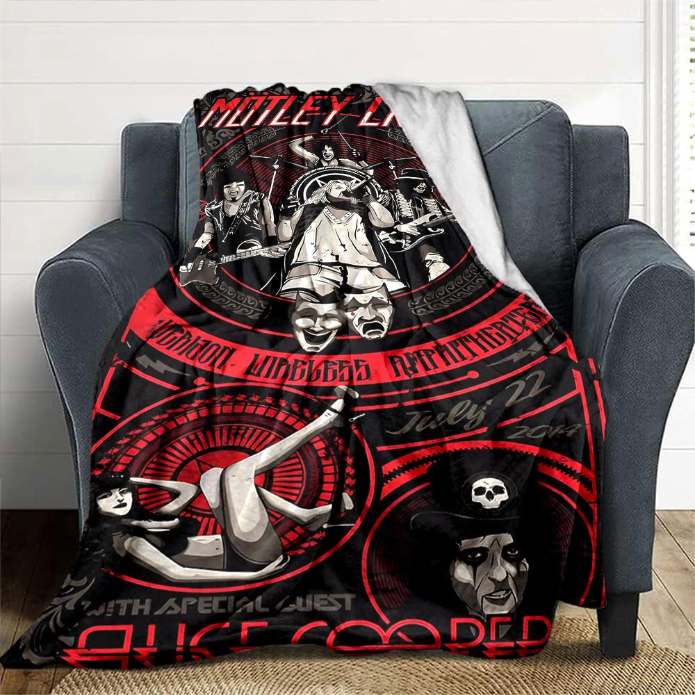 1pc dragon guitarThemed Blanket Soft Flannel All Season Cozy Throw with Bold Graphic Print, Travel, or Holiday Gift for Family & Friends