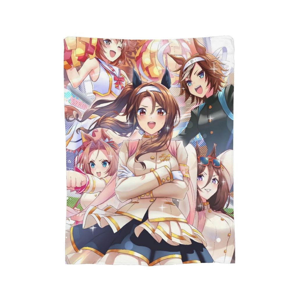 Uma Musume Pretty Derby Blankets Flannel Decoration  Multi-function Super Soft Throw Blanket for Sofa Office Bedding Throws