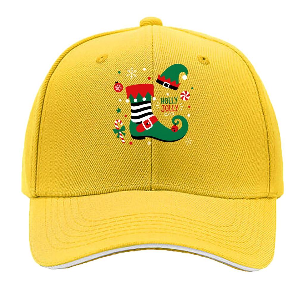 Playful Christmas Elf Boot Graphic Sandwich Baseball Cap Sun Cap Outdoor Workouts Hat