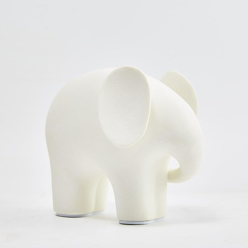 Modern Simple Ceramic White Elephant Living Room Home Office Decoration (Small White Elephant) Small white elephant