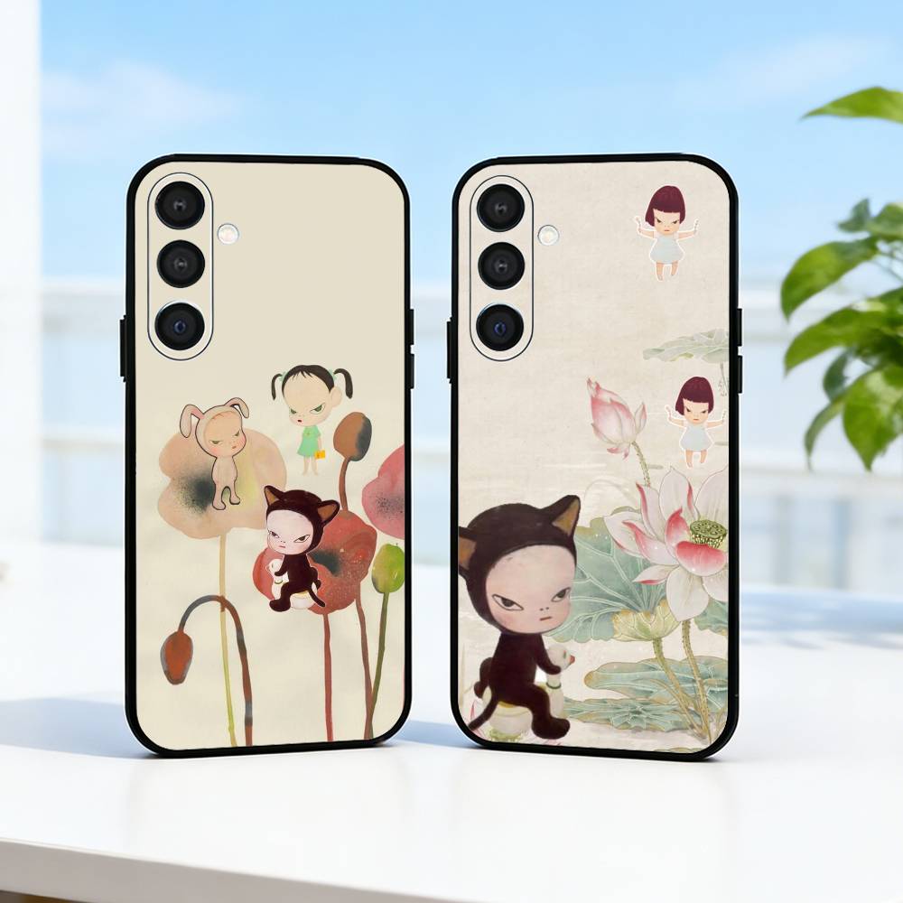 Cute Y-Yoshitomo Nara Phone Case For Samsung A73,72,71,53,52,51,22,91,80, Soft Black Cover