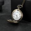 2pcs/set, 1PC Men's Fashion “straight Flush” Design Quartz Pocket Watch & 1PC Classic Vintage Golden Necklace, Ideal Choice for Gifts