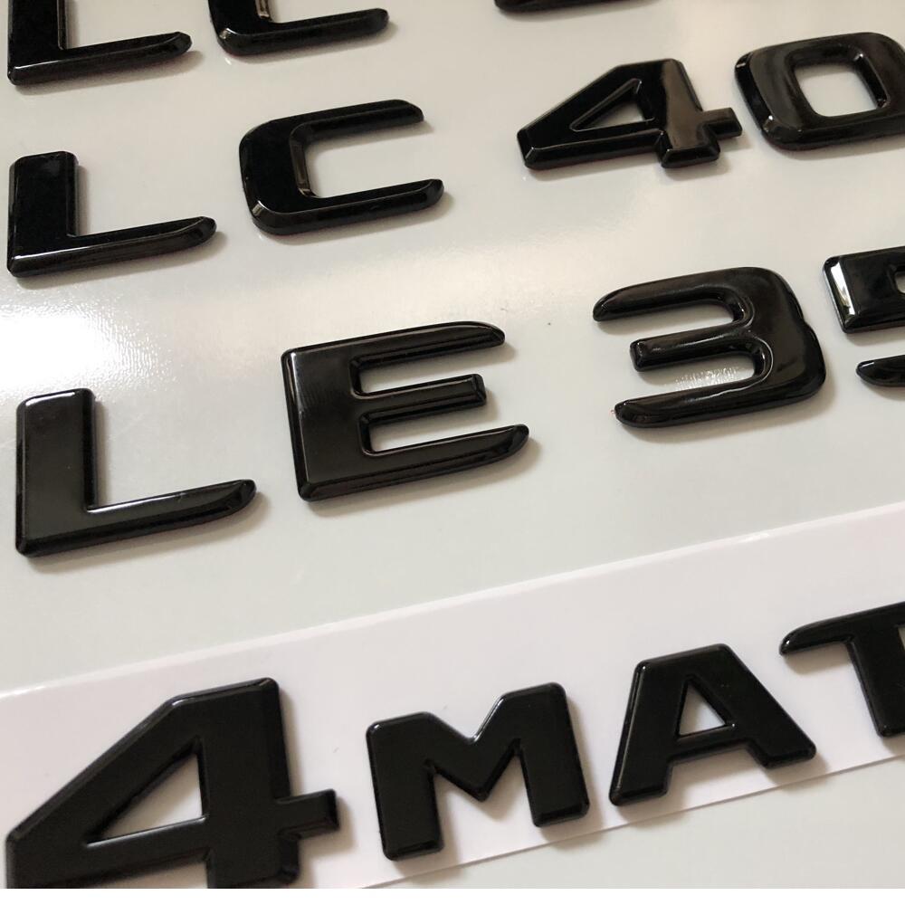 Glossy Black Trunk Letters for Mercedes Benz CLE Class CLE300 CLE350 CLE400 CLE450 CLE500 4MATIC Emblems Nameplate