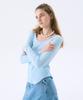 Jun Jun Space Scoop-Neck Eyelet T_Light Blue