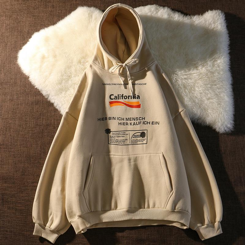 Women's Retro Oversized Fleece-Lined Hoodie - Autumn/Winter Streetwear Jacket