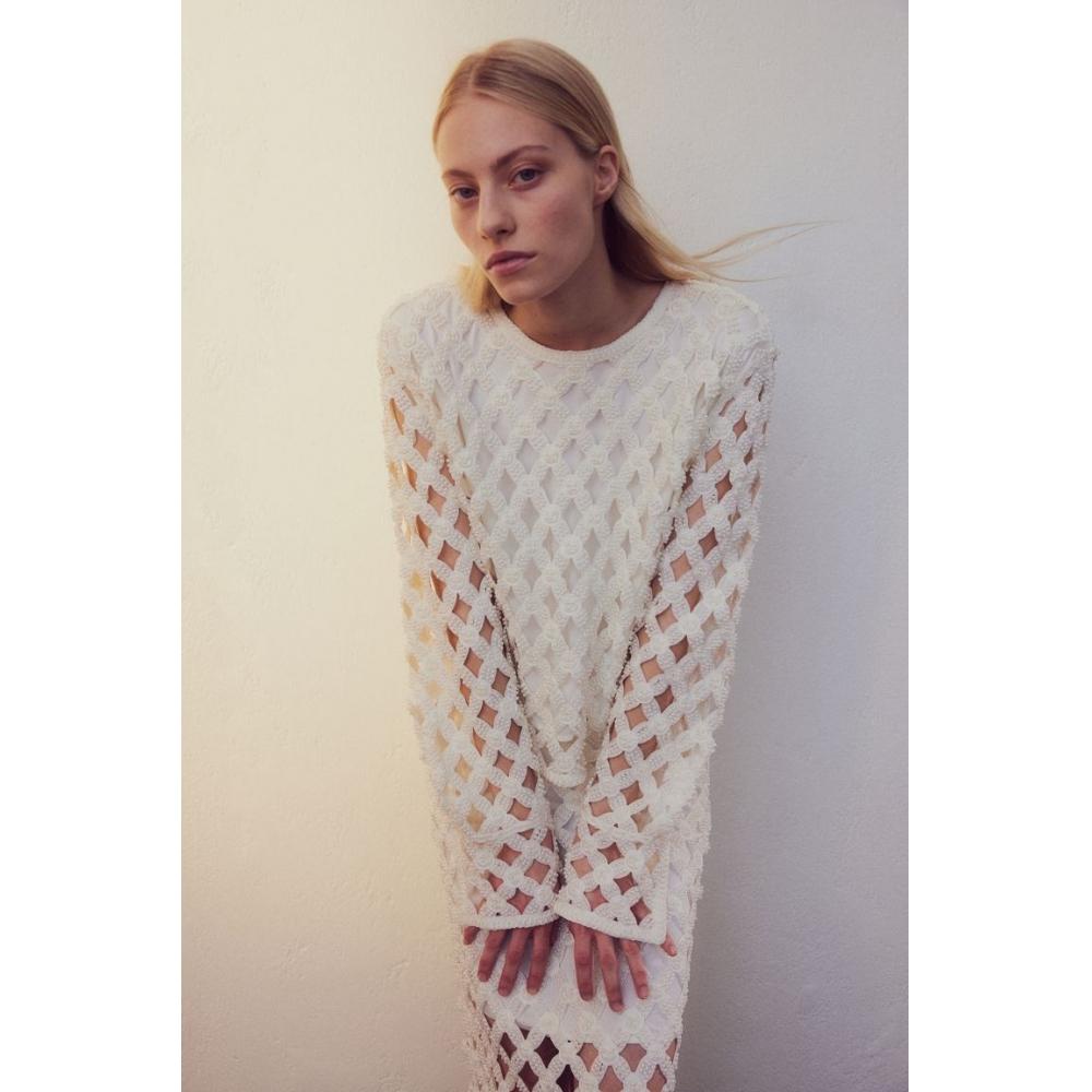 

Топ HM с отделкой бисером, белый