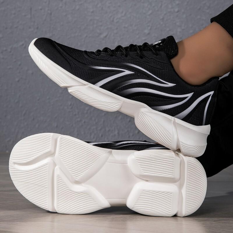 

Модные кроссовки для бега, мужские кроссовки с пламенным принтом, вязаные спортивные спортивные кроссовки с амортизацией для бега, легкие кроссовки 47 чёрный