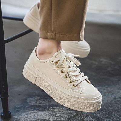 Fashion New Men's Thick Soled Canvas Shoes Classic and Versatile Black Style Outdoor Street Walking Daily Youth Party Quality Shoes