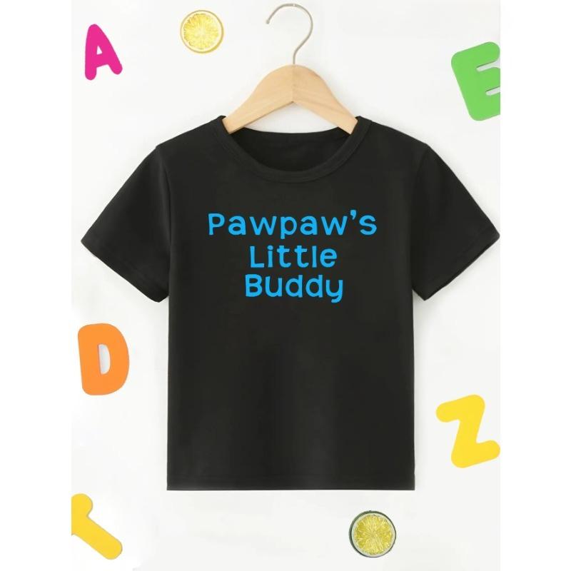 

European size Boys summer short sleeved T shirt with cute letter design Soft comfortable and breathable 98cm чёрный