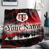 1PC Stade Toulouse Crest Custom Name Patterned Flannel Blanket Suitable For All Seasons For Home Decor Warmth And Comfort Gifts Holiday Present