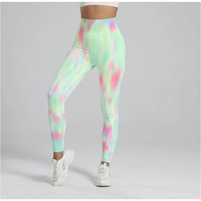 Fashion Tie-Dyed Abdominal-Shaping High Waist Outer Wear Autumn Fitness Pants