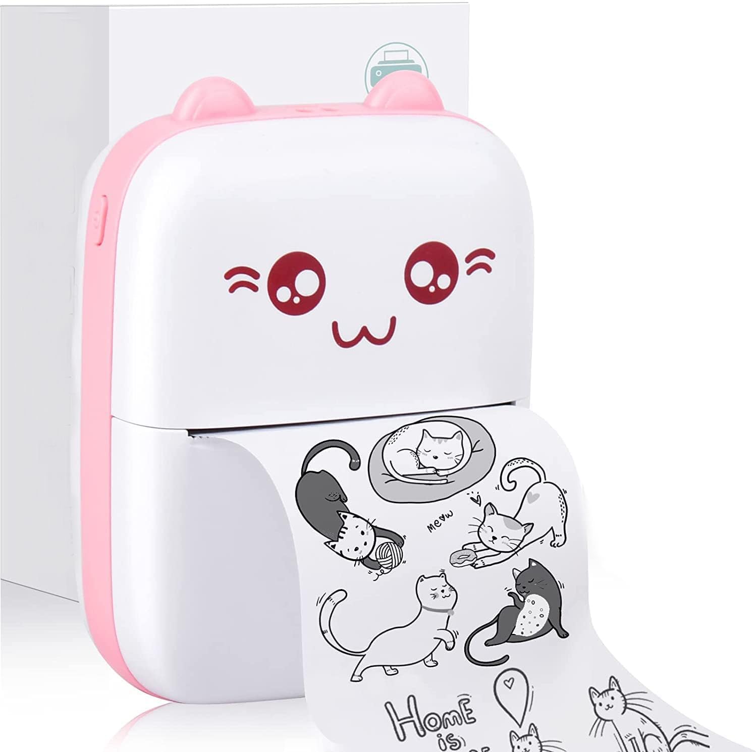 

Міні-принтер Портативний безчорнильний термопринтер BT Роздільна здатність 200 точок на дюйм Вбудований 1 рулонний антипригарний термопапір Найкращий подарунок для дівчаток чи дітей рожевий