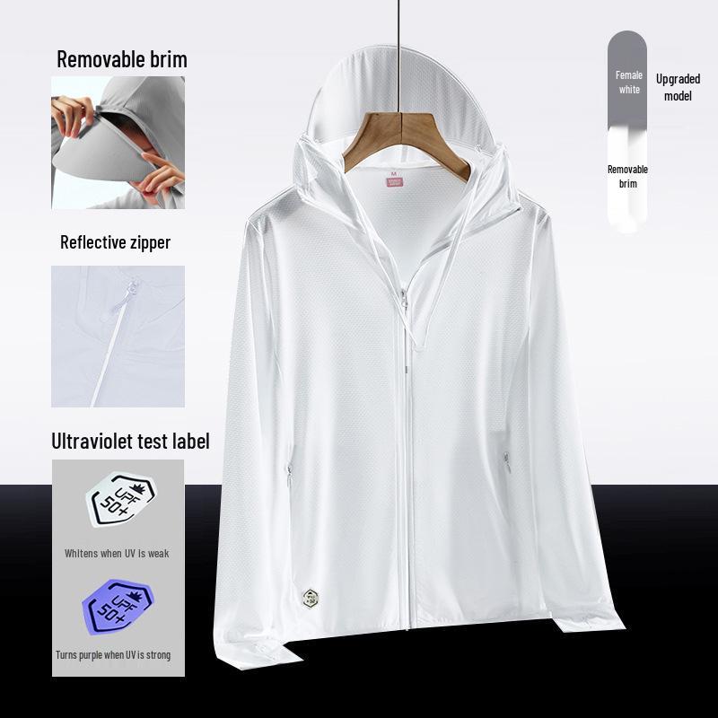 Unisex Quick-Dry Anti-UV Ice Silk Sun Protection with Detachable Brim for Fishing