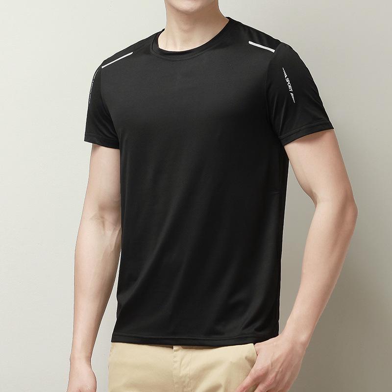 Men's Summer Ice Silk Quick-Dry Loose Fit T-Shirt - Breathable & High Elastic Short Sleeve