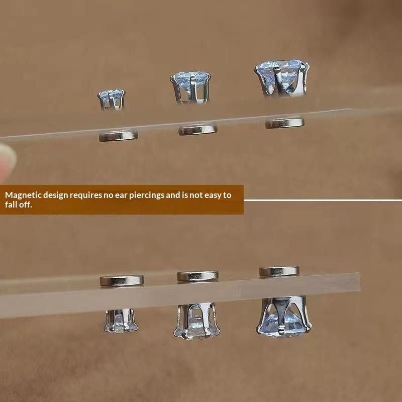 1/2 Bucăți Clipsuri Magnetice pentru Urechi Știfturi pentru Urechi cu Zirconiu Cubic Fără Necesitatea Găuririi și Aspect Strălucitor Perfecte pentru Purtare Zilnică Petreceri Întâlniri