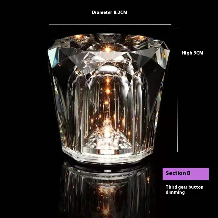 

Diamond LED Bedroom Bedhead Crystal Desk Lamp USB Rechargeable Table lamp Restaurant Bar Decorative Atmosphere Night Light B style