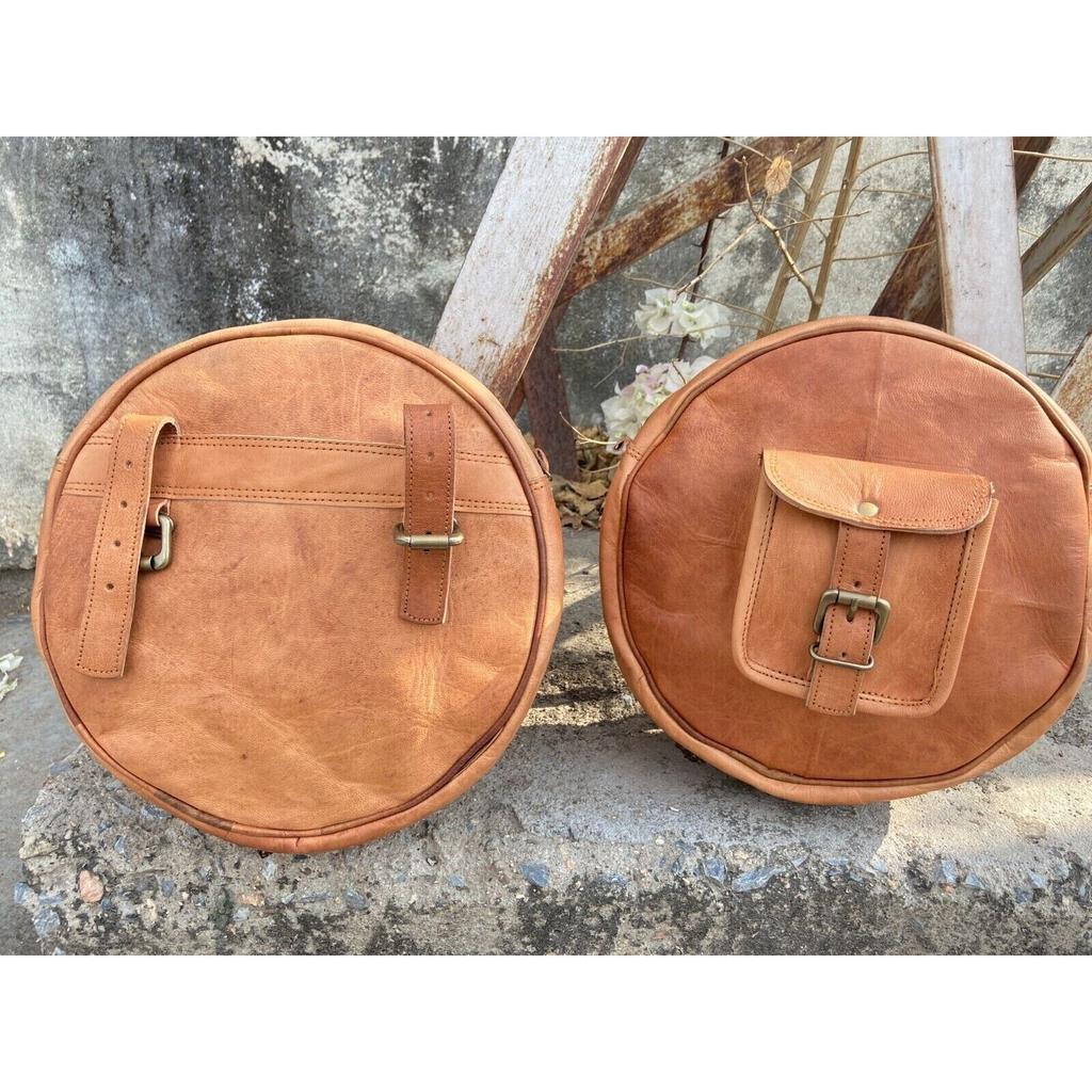 Borsa combinata per moto in pelle Borse da sella marroni Borse laterali Bagagli laterali per attrezzi