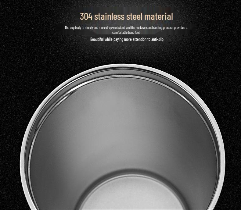 Kreativní izolovaný cestovní hrnek z nerezové oceli s uchem