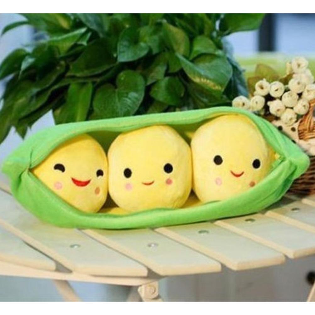 Plush Toy Soft Throw Pillow Stuffed Pea Pod Toys Kids Gift