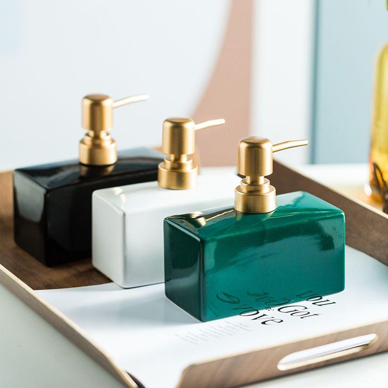 Creative Gold Press Lotion Bottle Hand Sanitizer Shampoo Ceramics Bottle Bathroom Accessories Soap Dispenser Bathroom Decoration